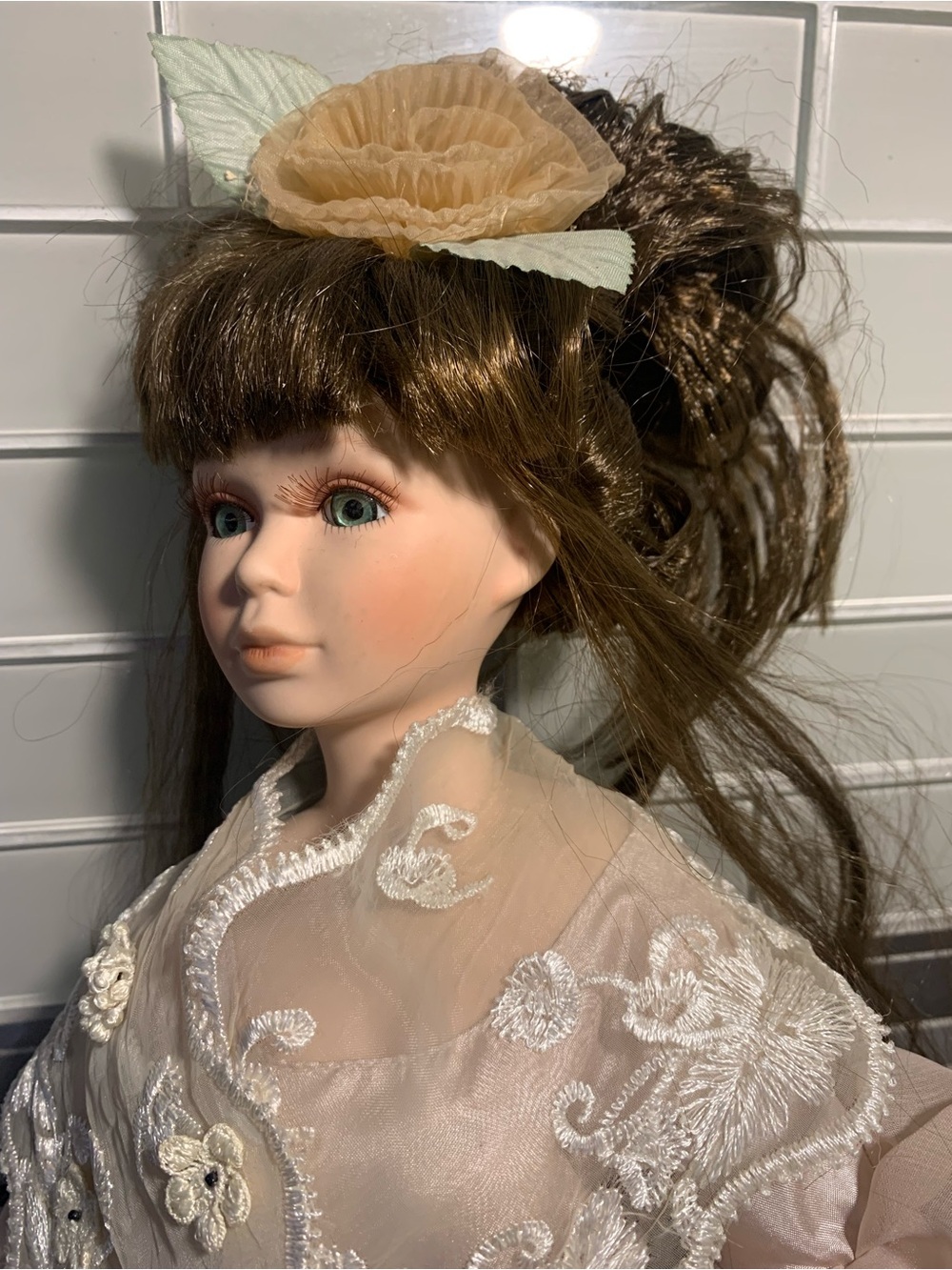 Hoop dress porcelain doll